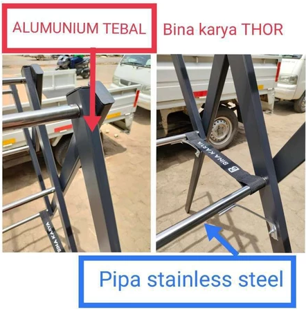 FA002 - JEMURAN STAINLESS BINA KARYA TIPE THOR HITAM TEBAL DAN KOKOH 180CM