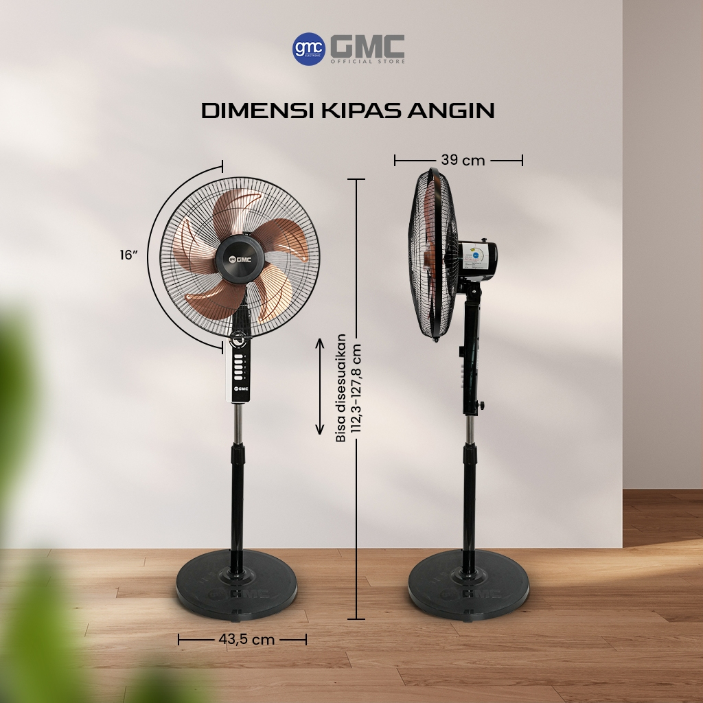VC024 - GMC Kipas Angin 326 – Seri Besi – Kipas Lantai 16", 55W