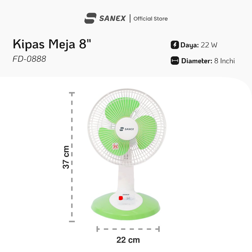 VC022 - SANEX Kipas Angin Meja 8 Inch FD-0888