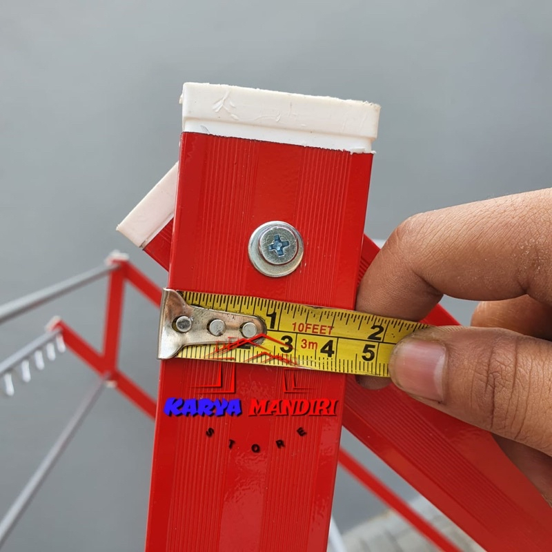 FS006 - JUMBO - Jemuran Baju Aluminium Livina Warna Merah 180 CM