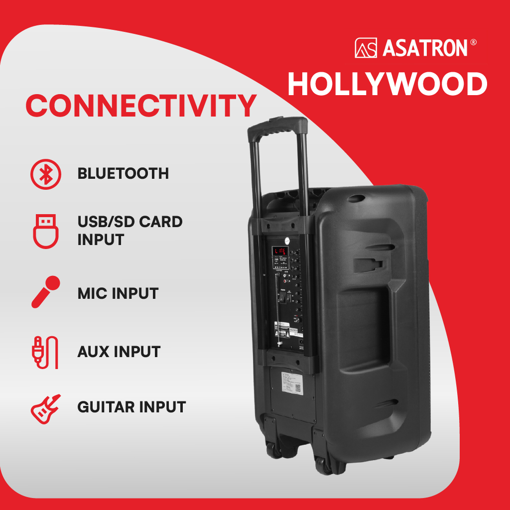 VC037 - Asatron Hollywood 15 Inch Bluetooth Party Speaker