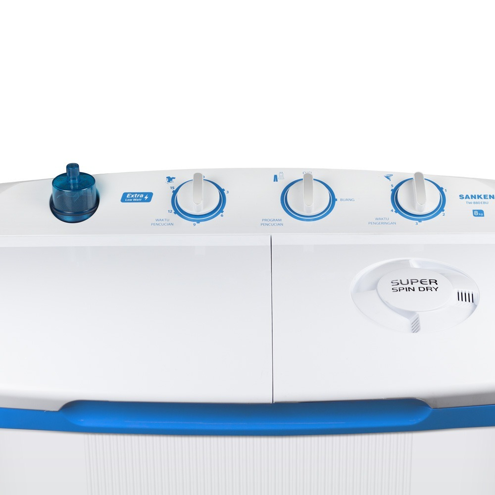VC016 - Sanken Mesin Cuci Twin Tub TW-880EBU 8kg Mesin Cuci 2 Dua Tabung