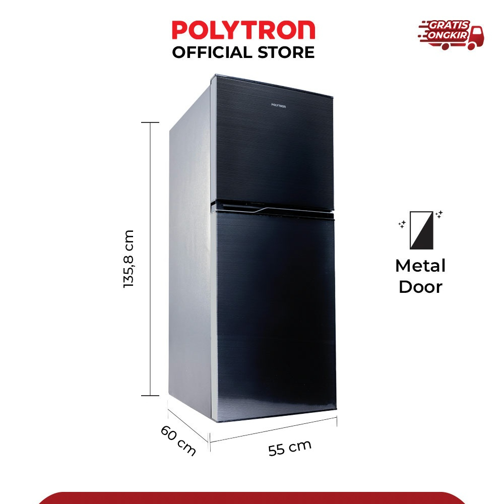 RF003 - POLYTRON Kulkas 2 Pintu - PRB 200 Liter
