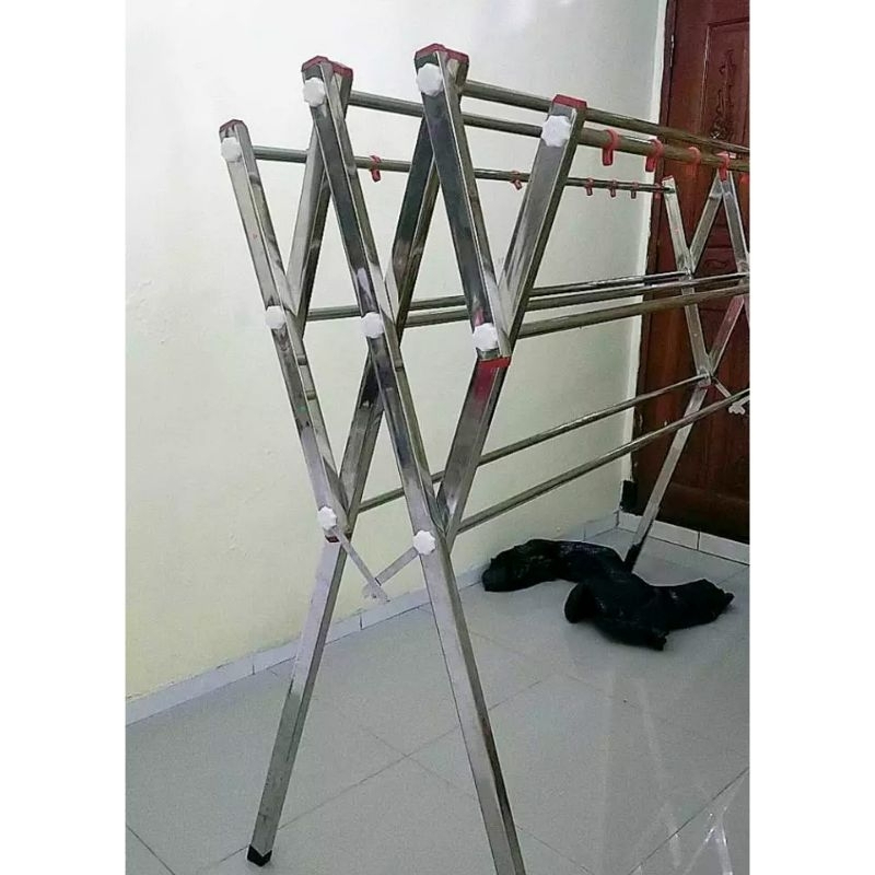 FS003 - Jemuran Stainless Steel Jumbo 9 Palang (1.80 Meter) Kuat Kokoh Tahan Karat