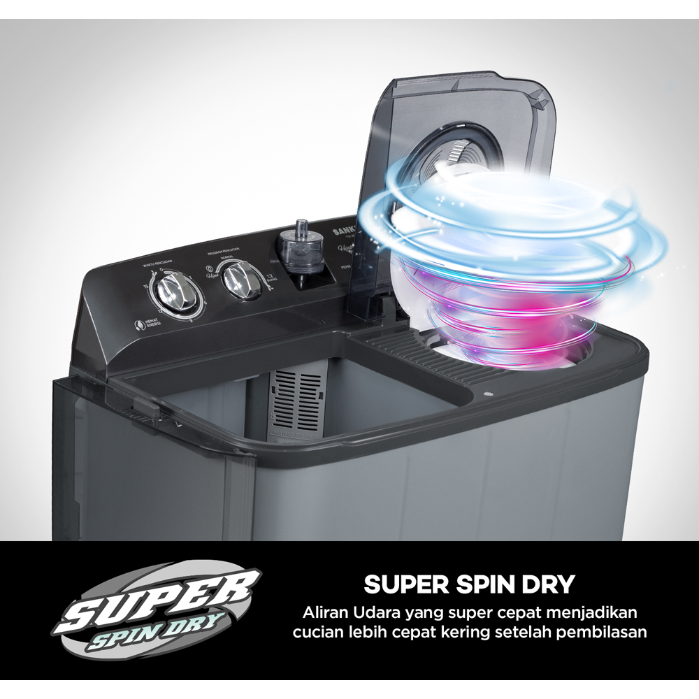 VC013 - Denpoo Mesin Cuci 2 Tabung DW 828 8KG 4P