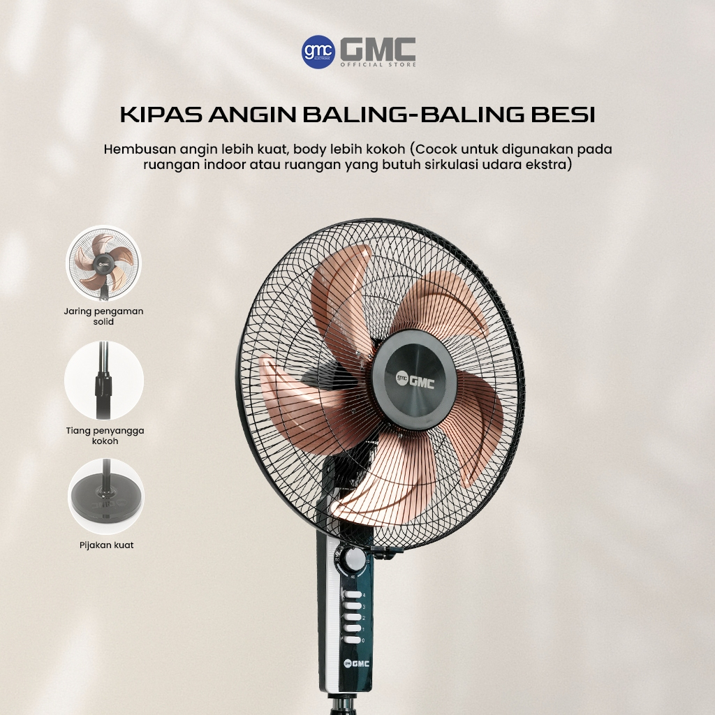 VC024 - GMC Kipas Angin 326 – Seri Besi – Kipas Lantai 16", 55W