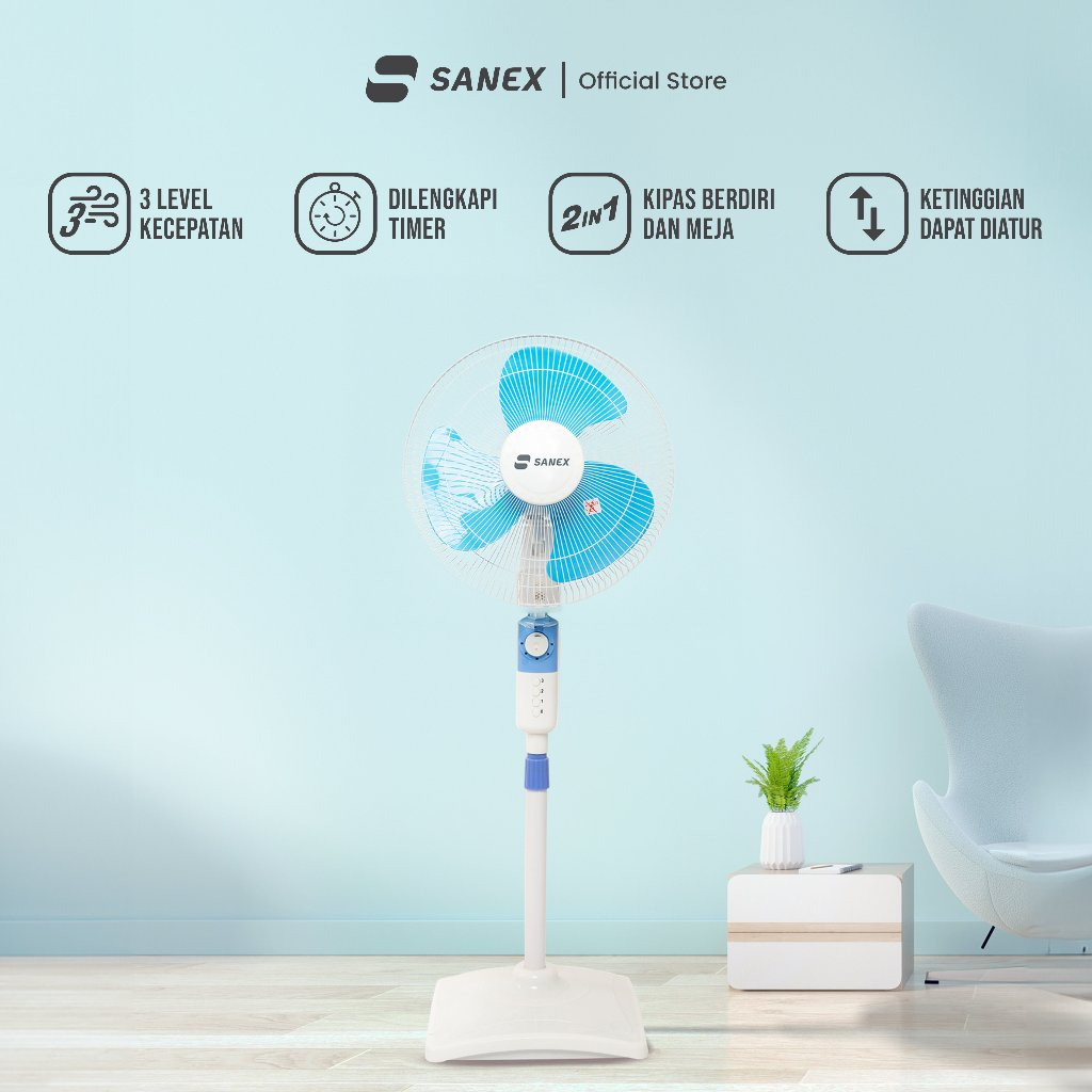 VC021 - SANEX Kipas Angin Standing Berdiri 16 Inch FS-2216