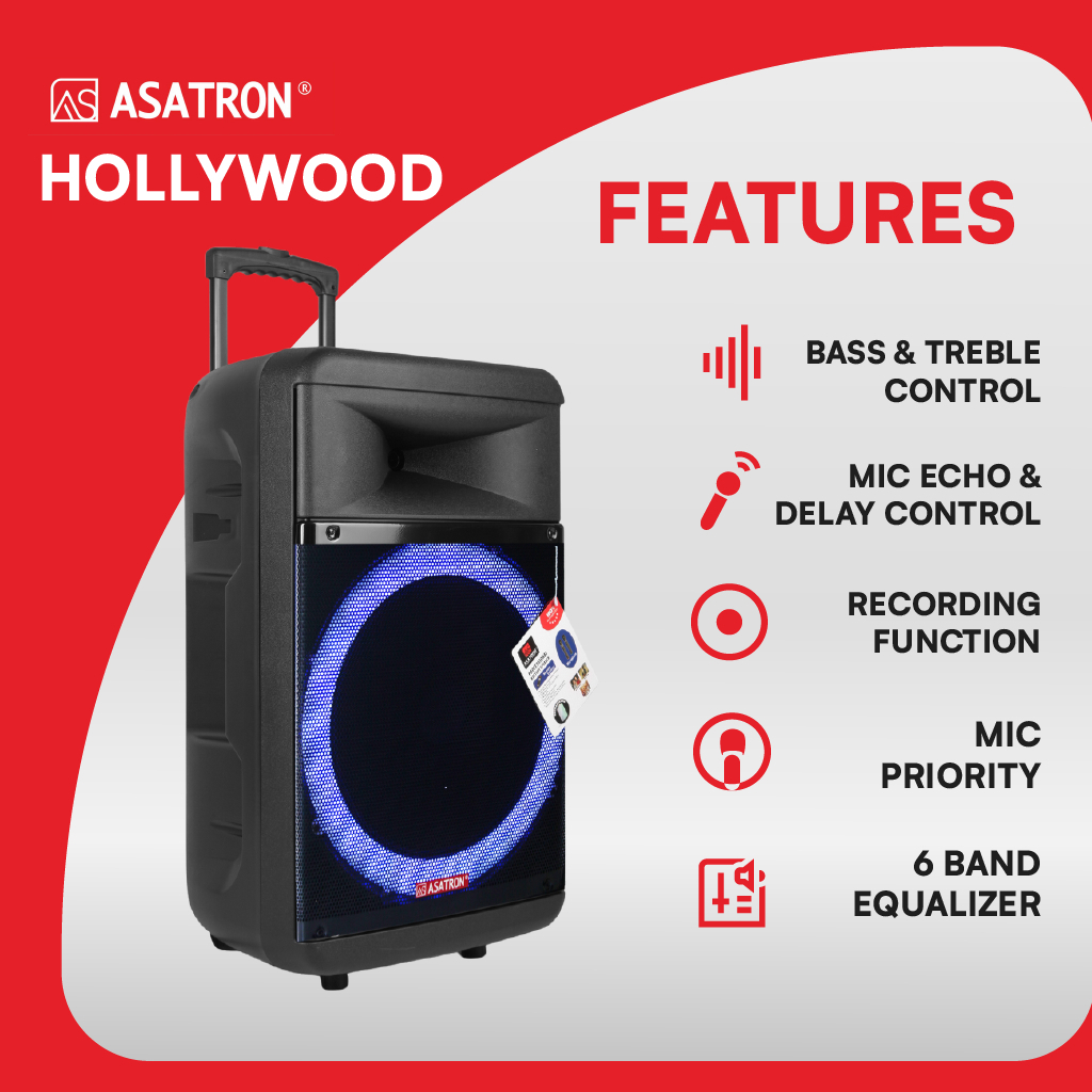 VC037 - Asatron Hollywood 15 Inch Bluetooth Party Speaker