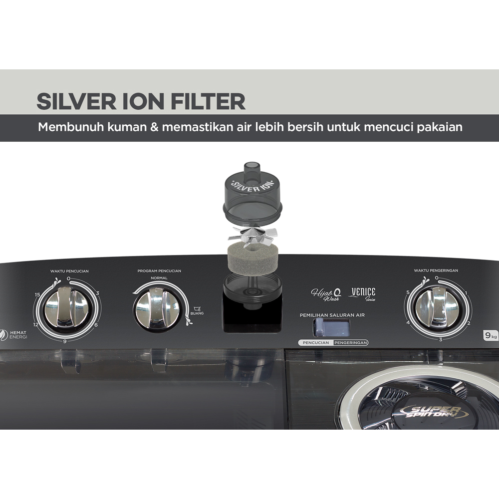 VC013 - Denpoo Mesin Cuci 2 Tabung DW 828 8KG 4P